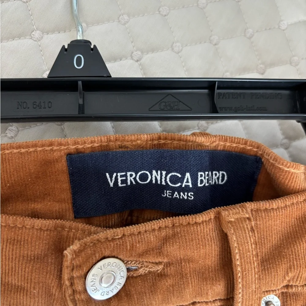 Veronica Beard Rust Brown Corduroy Wide Leg Jeans - Picture 3 of 4
